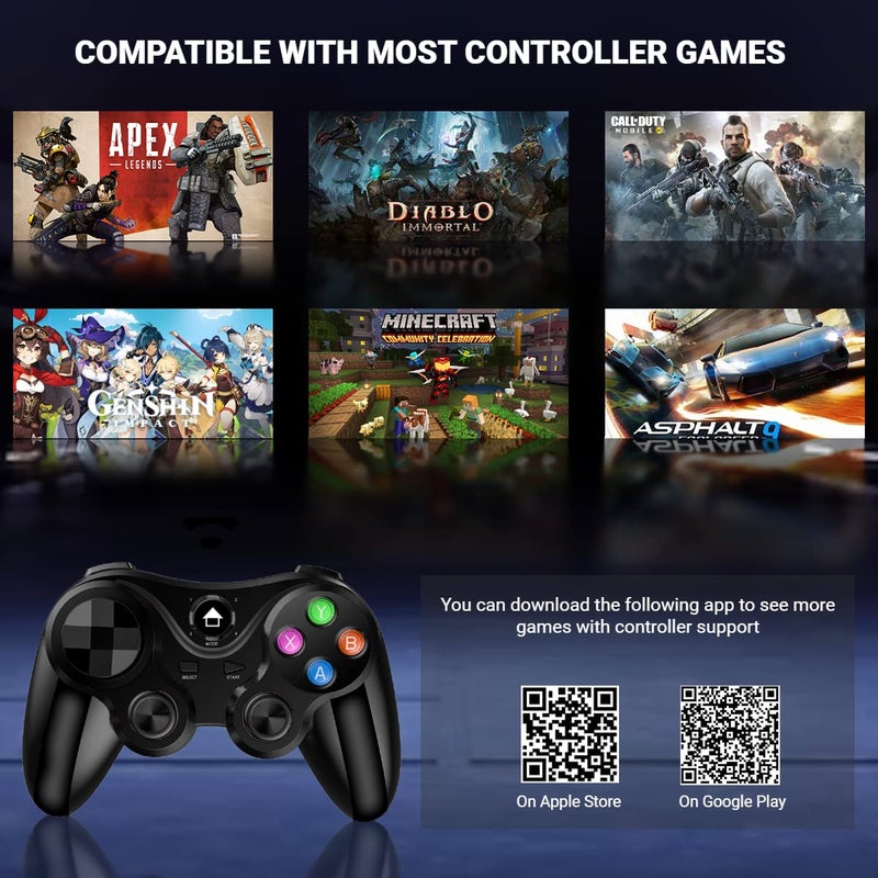 arVin Wireless Game Controller for iOS & Android, Bluetooth Gamepad Joystick with Phone Holder for iPhone 15/14/13/12, Samsung Galaxy S22/S21/S20, One Plus, TCL, Call of Duty, Apex Legends,Direct Play - Image 3